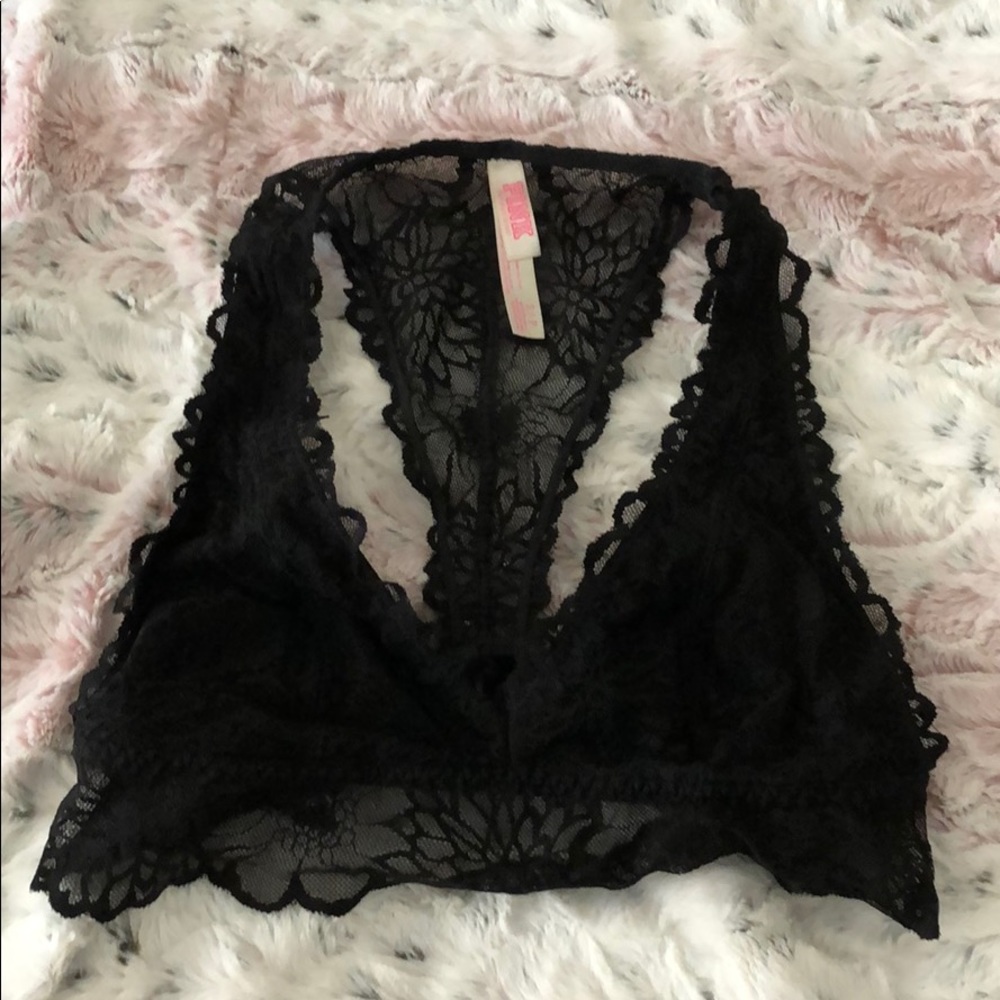 NWOT never worn black lace PINK bralette